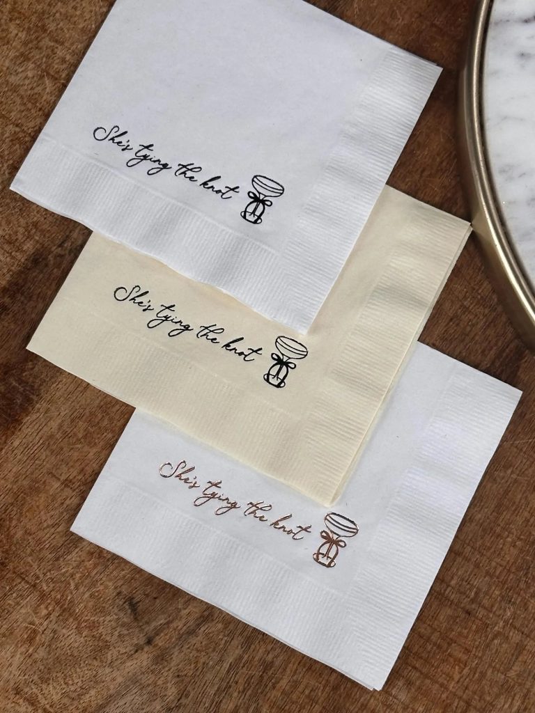 She's Tying The Knot Bridal Shower Cocktail Napkins