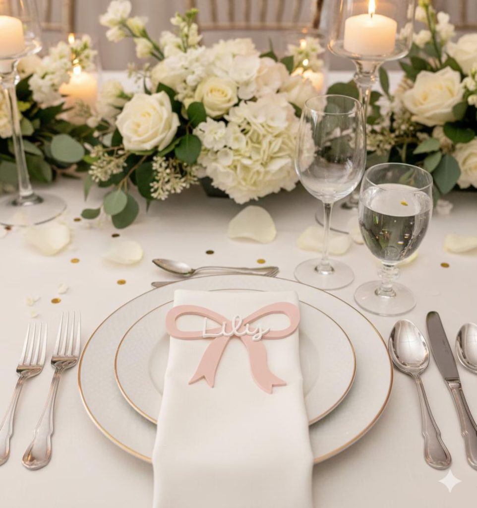 Personalized Bow Name Place Card