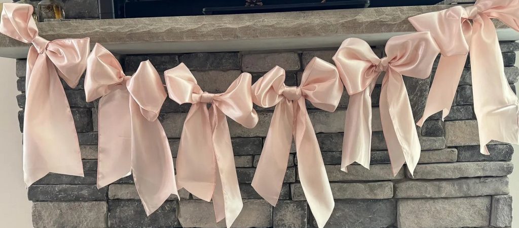 Pink Bow Garland