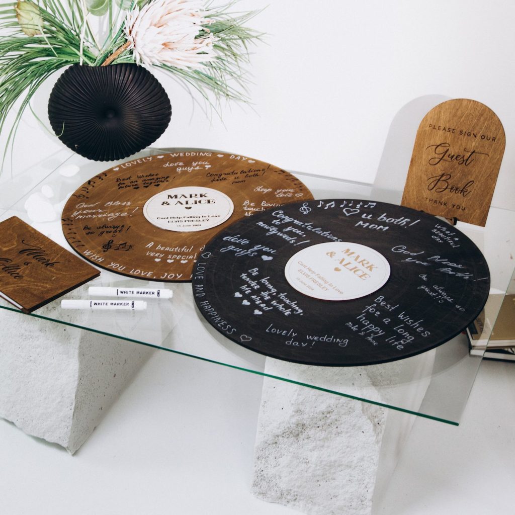 Custom Vinyl Record Wedding Guest Book