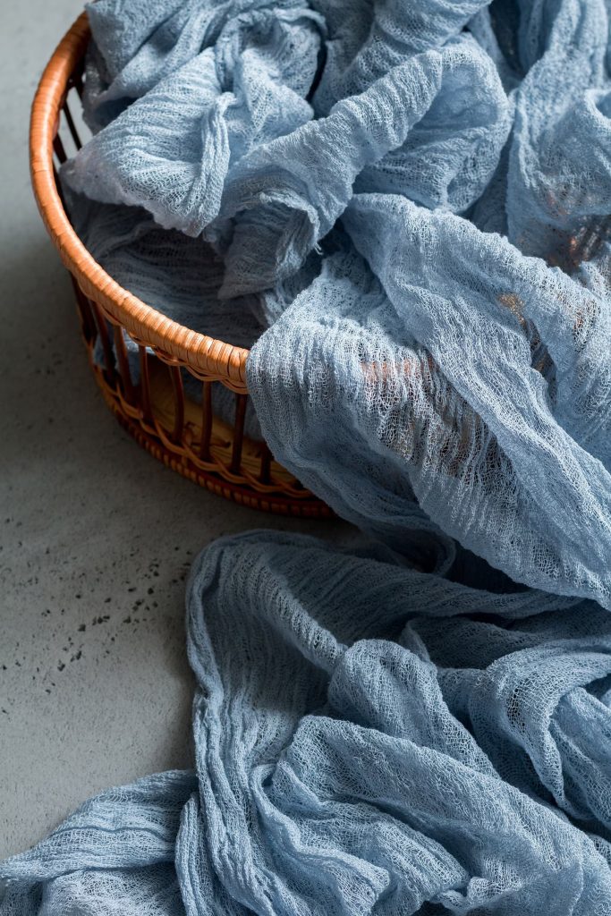 Dusty Blue Gauze Table Runner