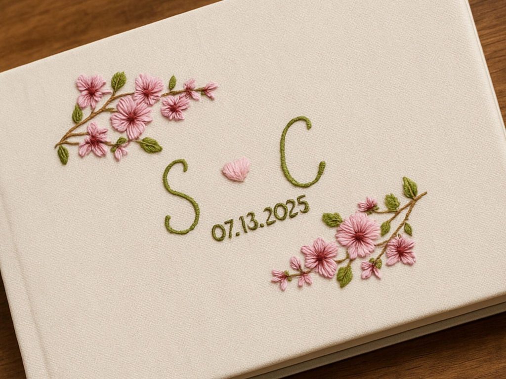 Embroidered Custom Wedding Guess Book