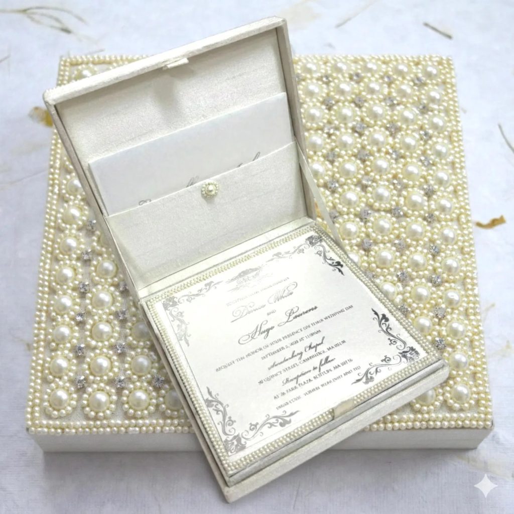 Embroidered Wedding Invitation Box