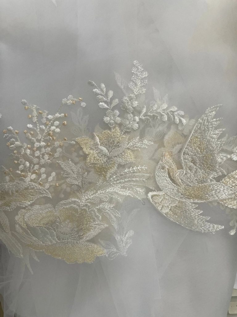 Embroidered Flowers & Birds Wedding Veil