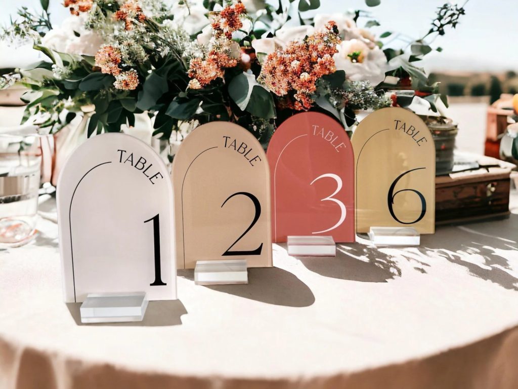 Arch Custom Acrylic Wedding Table Numbers