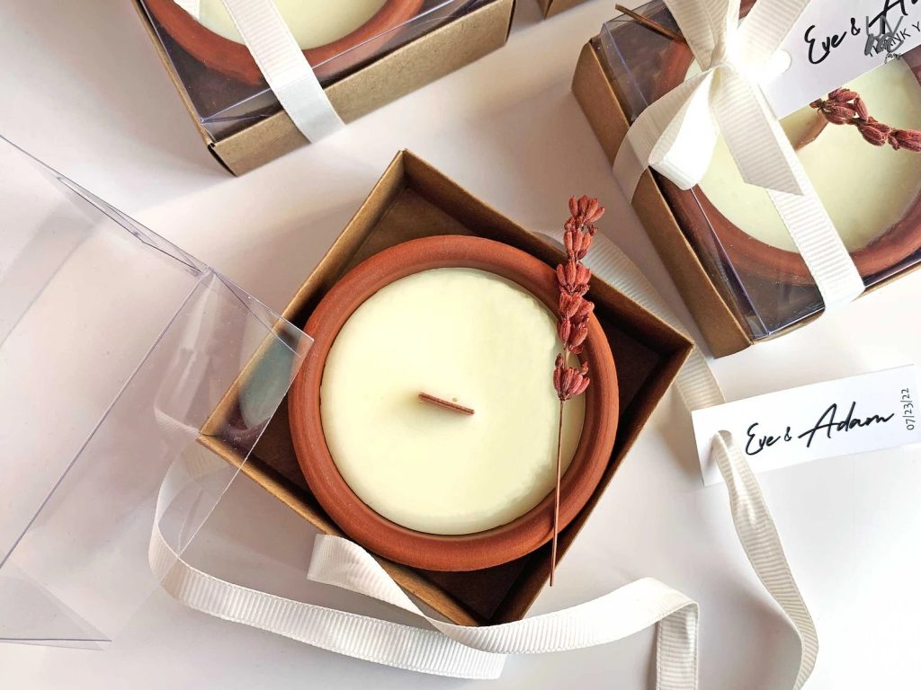 Terracotta Soy Wax Wedding Candle Favors
