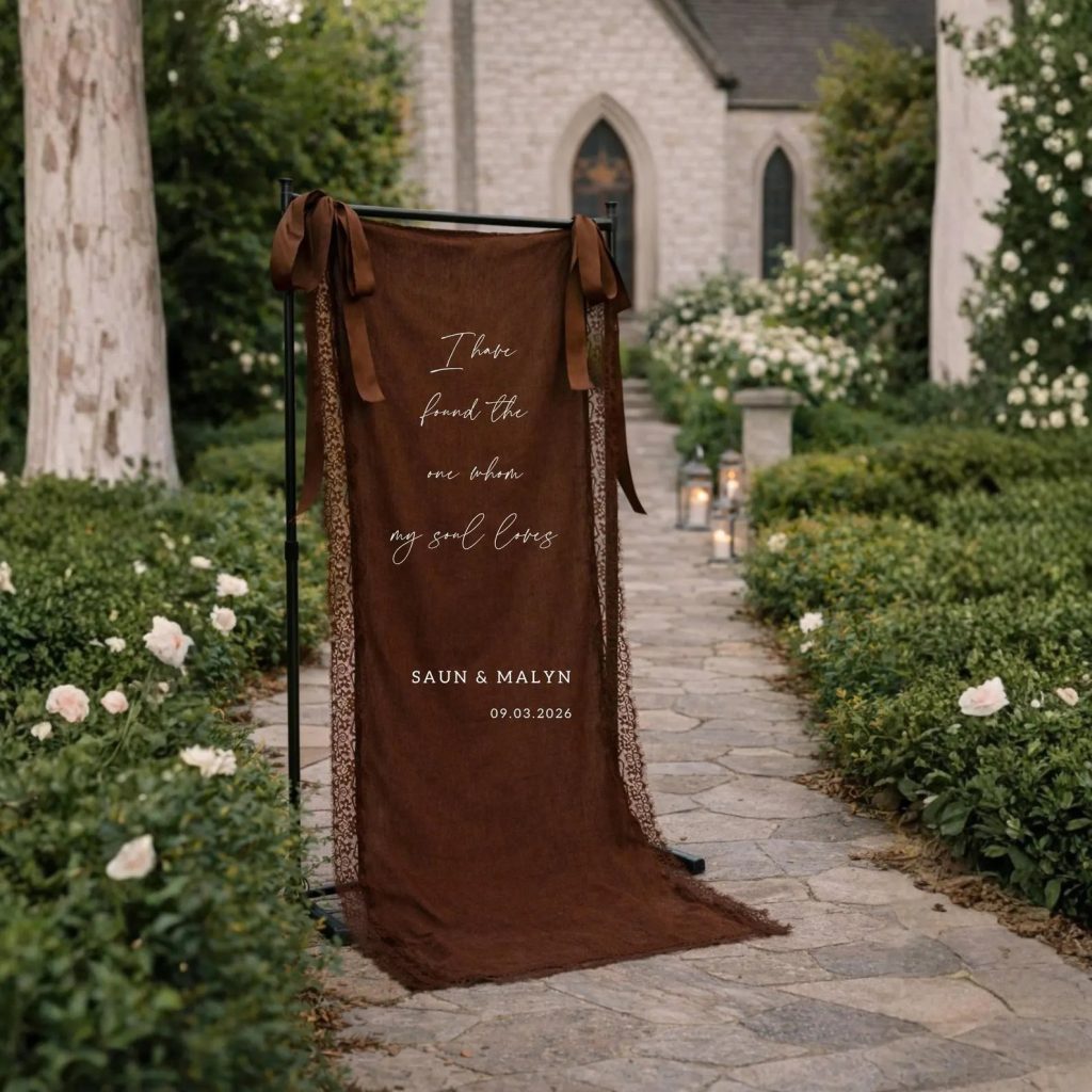 Brown Wedding Welcome Sign