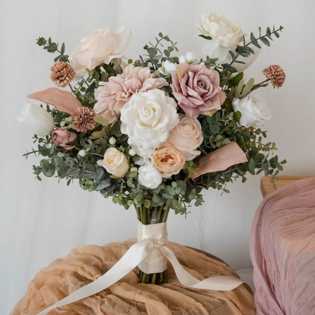 Pearl Dawn - Blush Dahlia Bridal Flower Bouquet