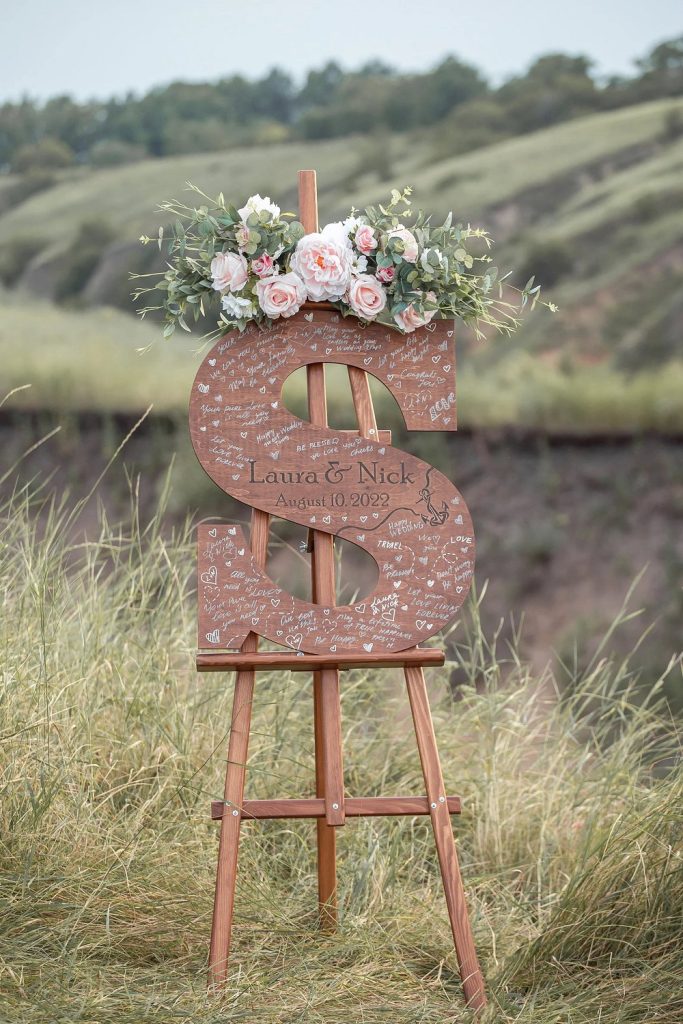 Wooden Custom Letter Wedding Guest Book