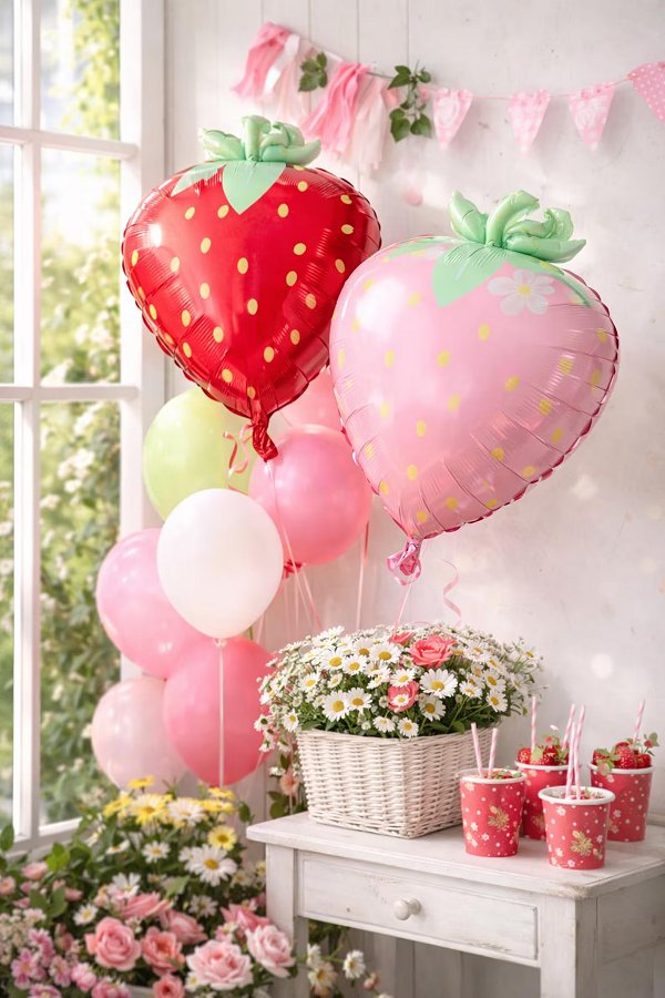 Strawberry Foil Balloons