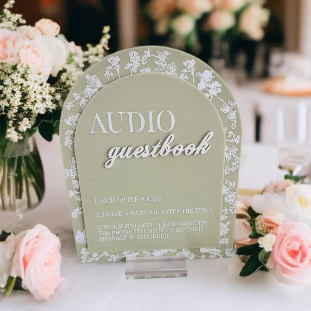 3D Arch Floral Audio Guest Book Stand