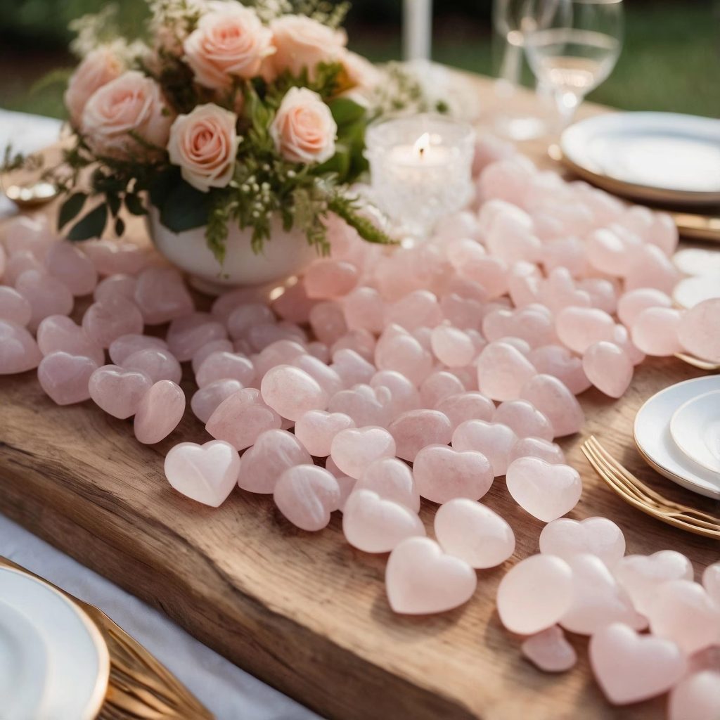 Rose Quartz Hearts - Wedding Favors