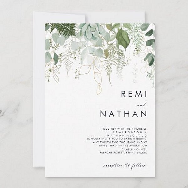 Sage Green Wedding Invitation