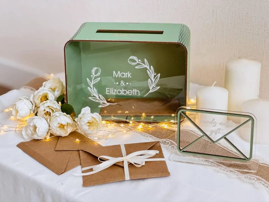 Sage Green Wedding Card Box