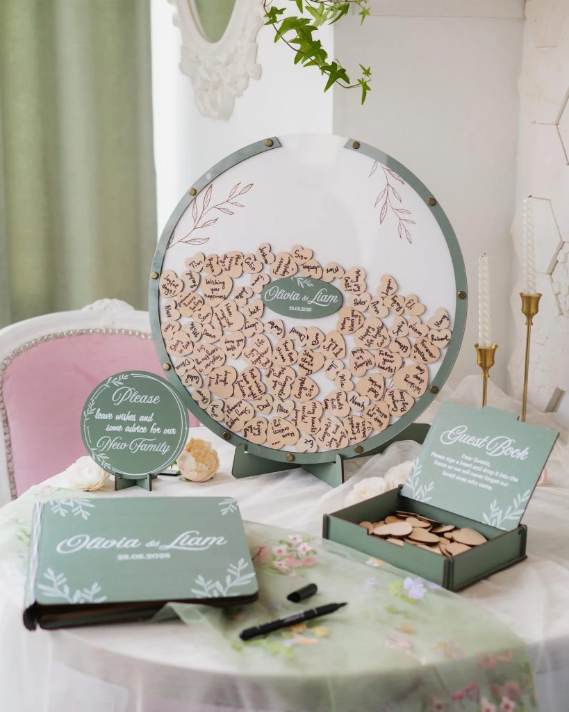 Sage Green Wedding Guest Book Alternative