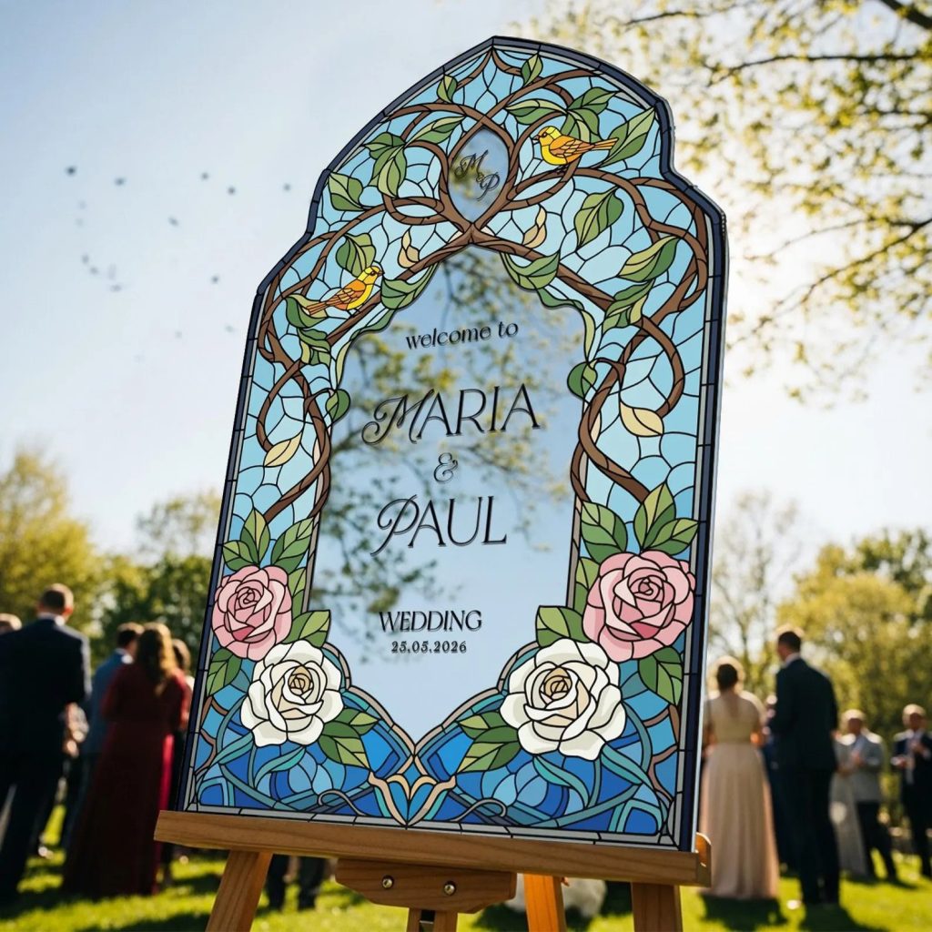 Stained Glass Wedding Welcome Sign