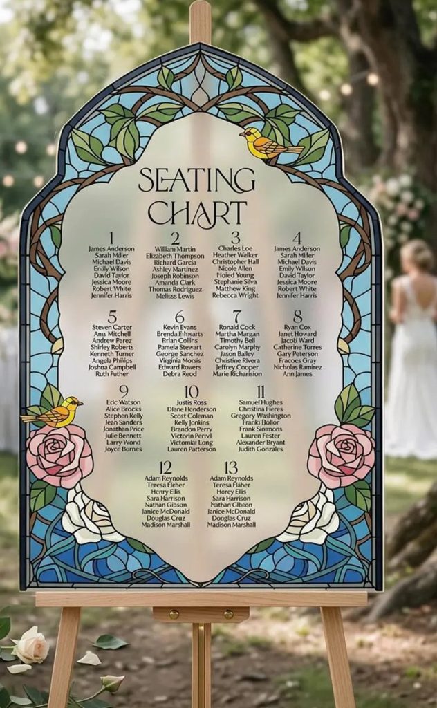 Stained Glass Wedding Seating Chart