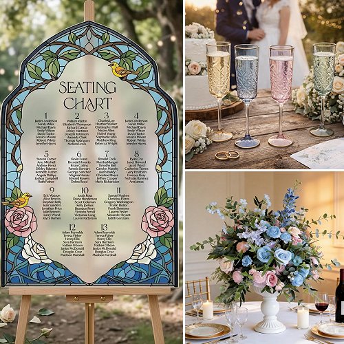 Stylish Blue & Rose Wedding