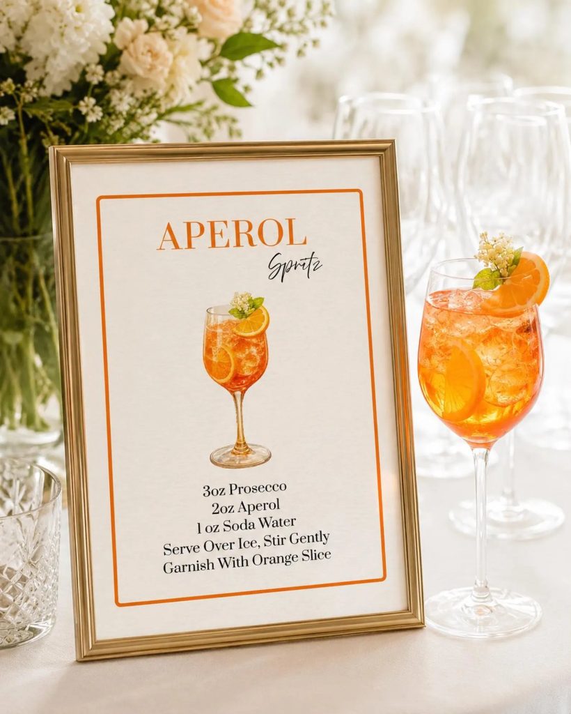 Editable Aperol Spritz Bar Sign