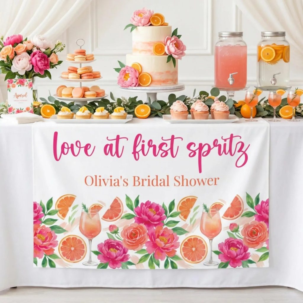 Love At First spritz Bridal Shower Table Runner
