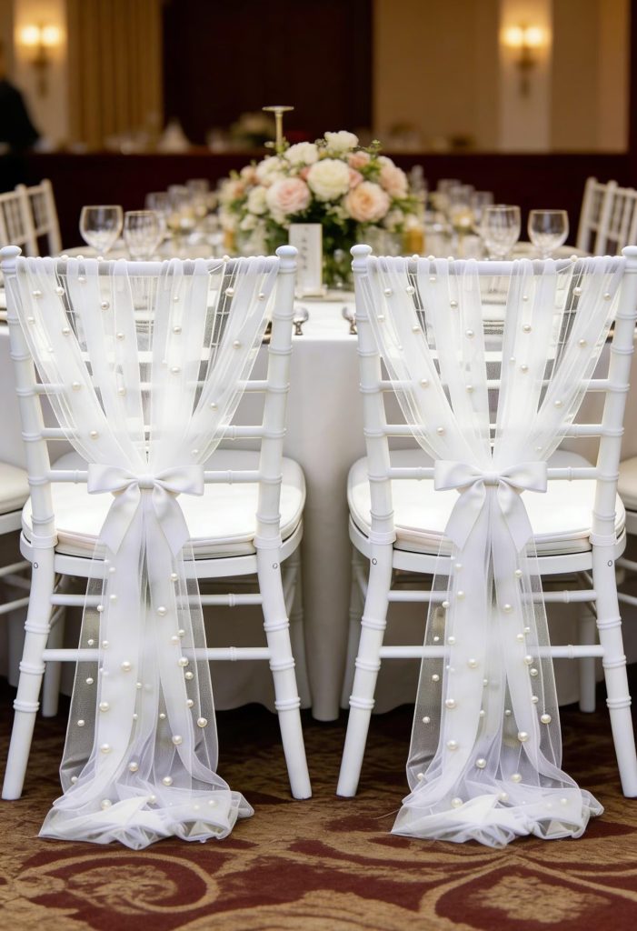 Pearl Wedding Chair Signs