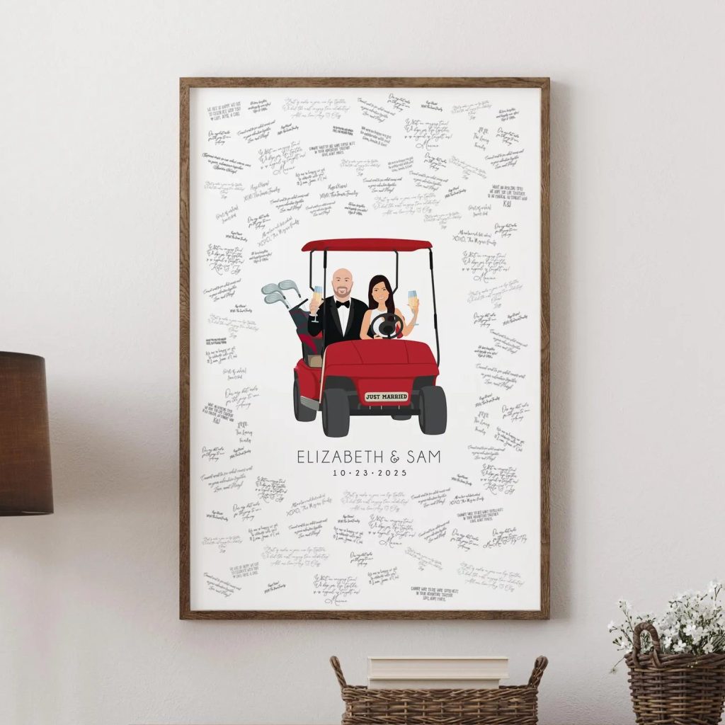 Golf Themed Wedding Guest Book