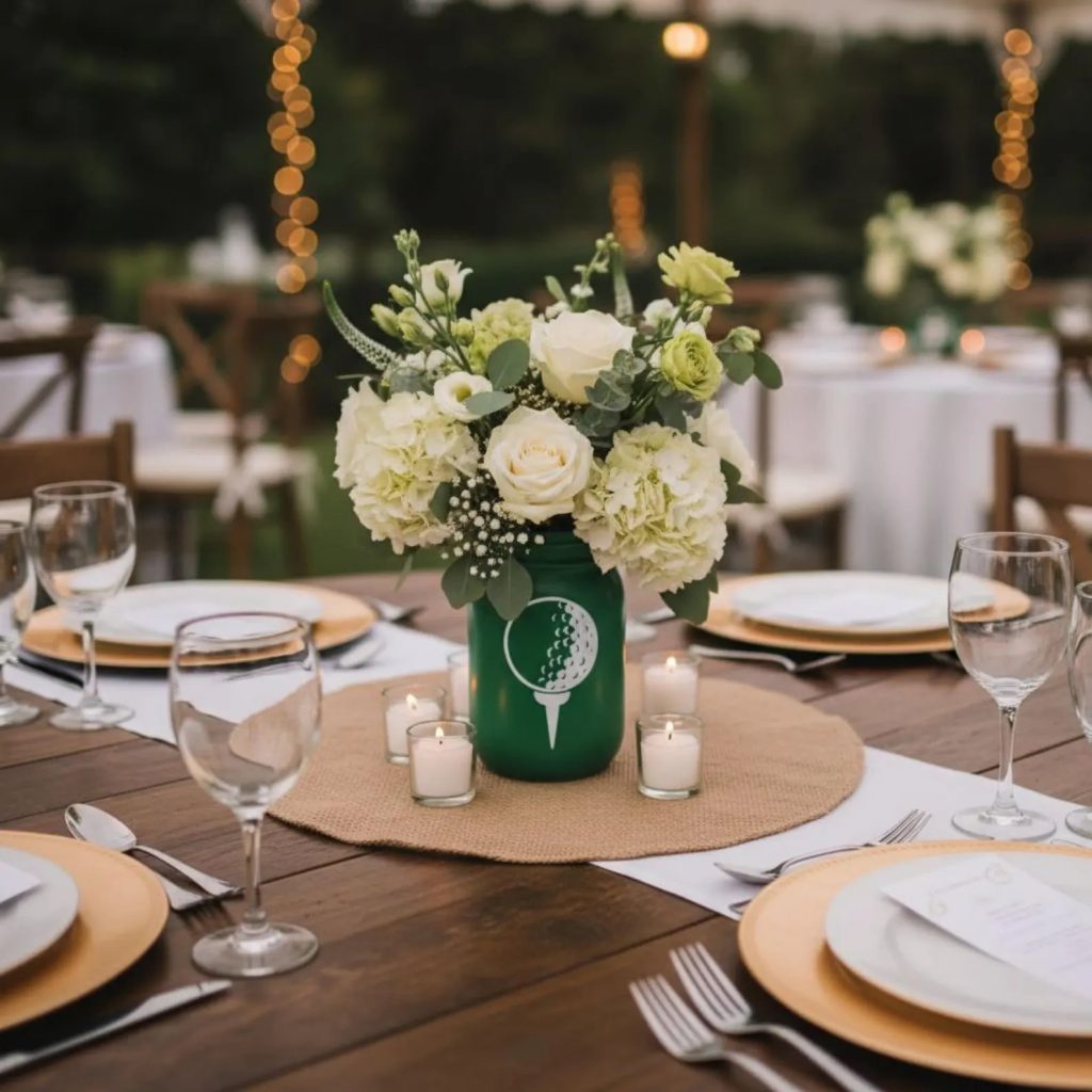 Golf Theme Wedding Centerpiece