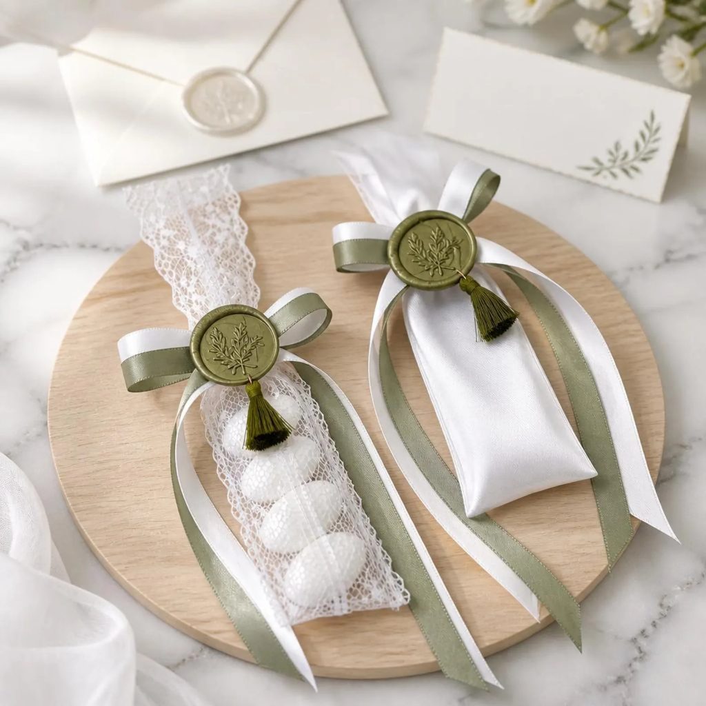 Olive Green Bonbonniere Wedding Favors