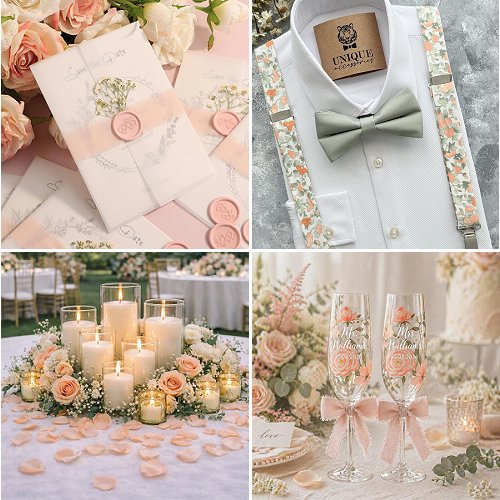 Peach & Sage Green Wedding Theme