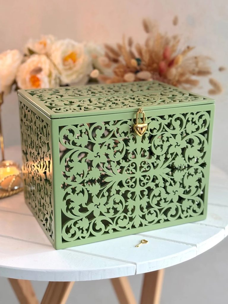 Sage Green Wedding Card Box